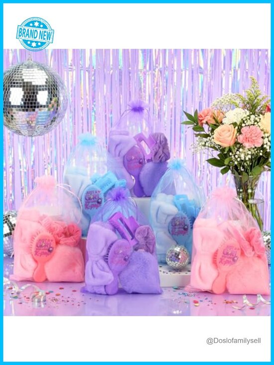72 Pcs Kpop Sleepover Party Favors Hair Brushes Scrunchies Claw Clips Headbands main image 6